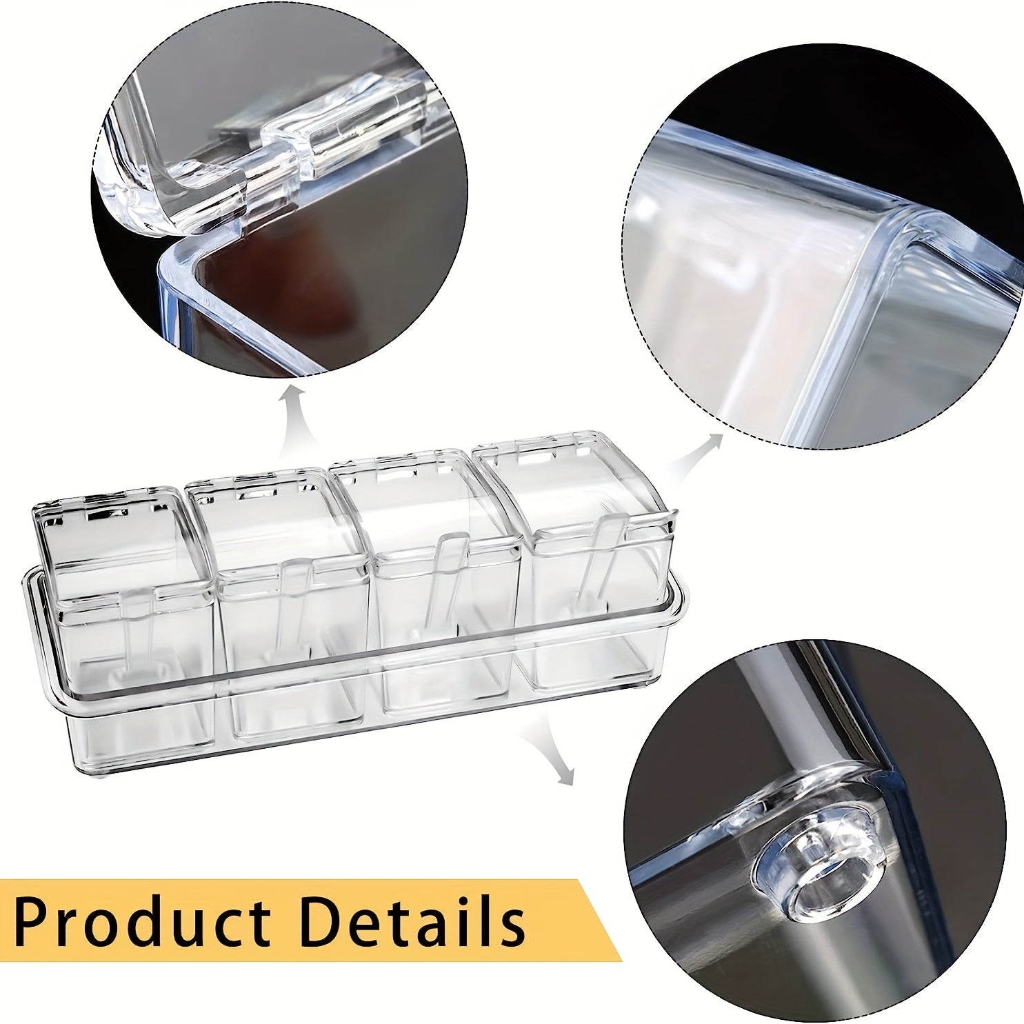 Clear Seasoning Rack Spice Box Container with Spoon