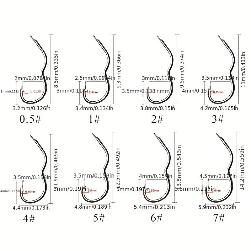 12Pcs Carbon Steel Fishing Hook for Carp Fishing