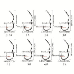 12Pcs Carbon Steel Fishing Hook for Carp Fishing
