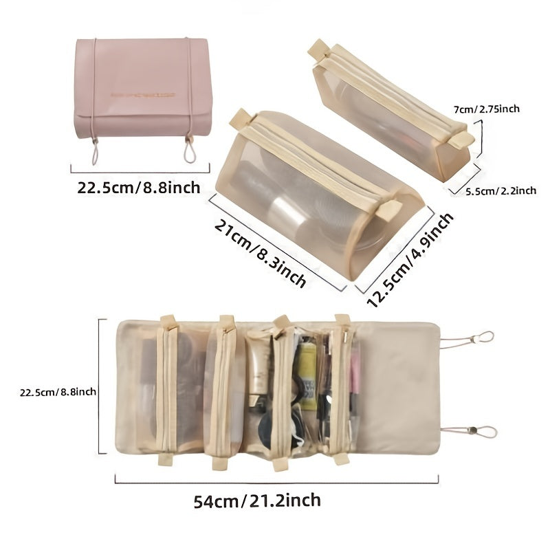 4 In 1 Portable Mesh Makeup Bag Travel Toiletry Bag Water Resistant