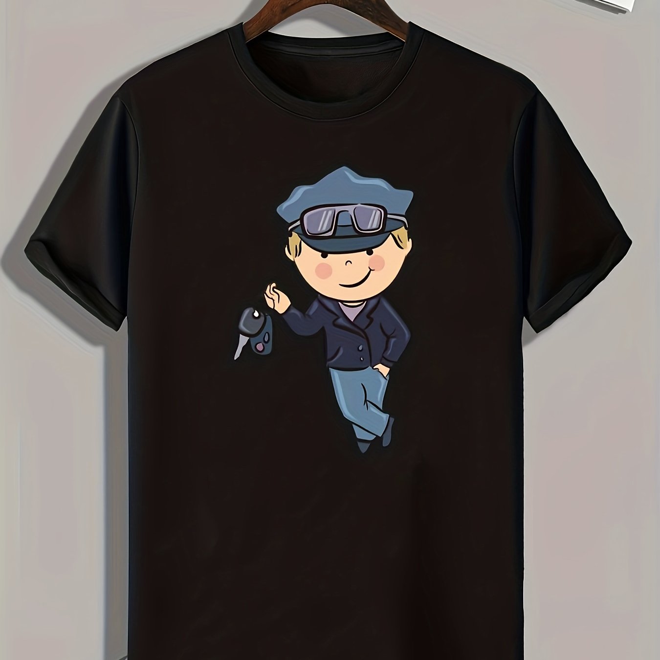Cartoon Boy Print Men's Graphic T-shirt for Summer