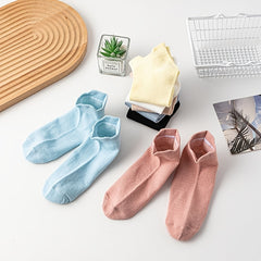 7 Pairs Solid Ankle Socks Casual & Comfy All match Low Cut Socks Women's