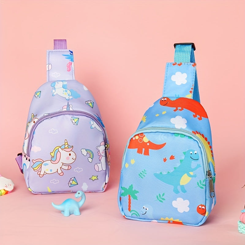 Kids Dino Unicorn Print Crossbody Bag with Coin Purse