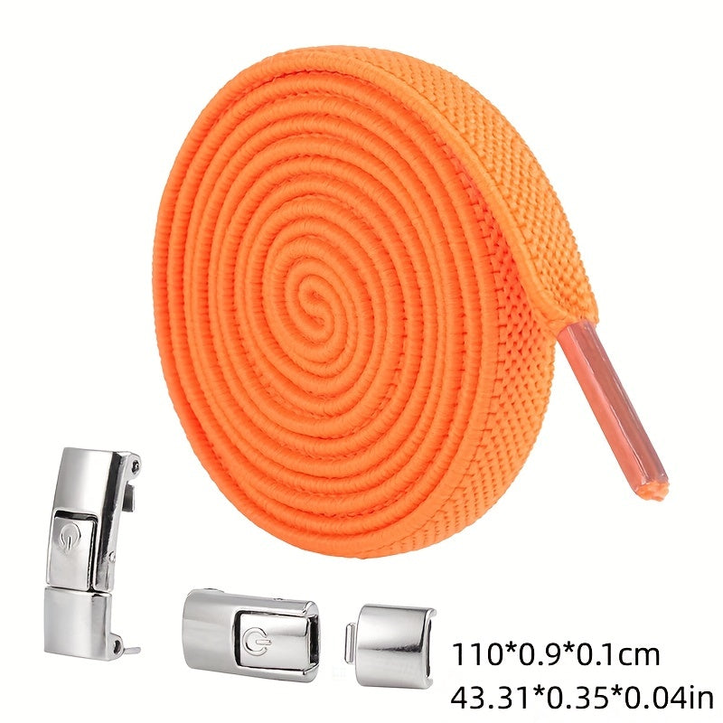 Metal Switch Shoelaces - No Tie Elastic Wide Laces