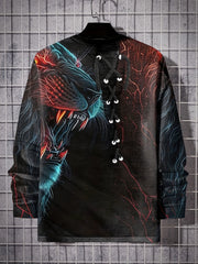 Lion 3D Print Men's Long Sleeve Novelty T-Shirt