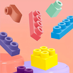 Large Particle Soft Rubber Building Blocks for Infants