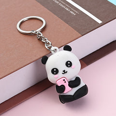 Panda Keychain Pendant Silicone Decoration for Keys Backpacks Wallets