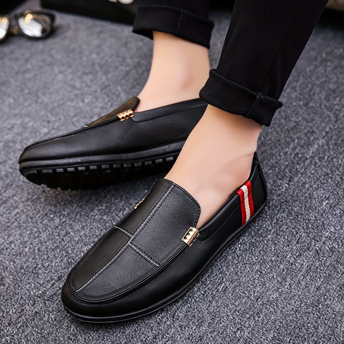Men's Comfy PU Leather Loafer Slip On Shoes Spring Summer