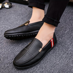Men's Comfy PU Leather Loafer Slip On Shoes Spring Summer
