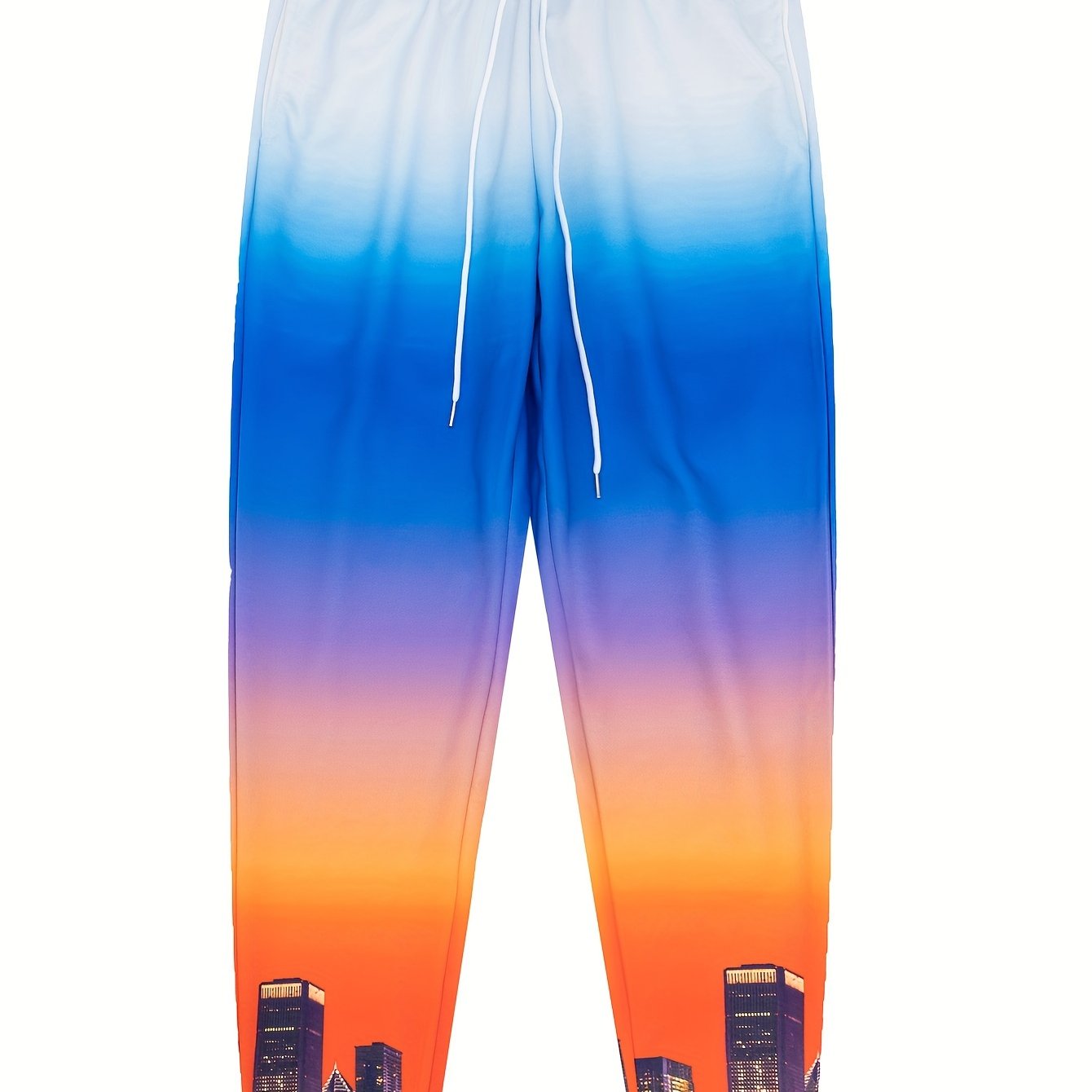 Ombre Gradient Drawstring Sweatpants Loose Fit Pants Men's Casual Joggers