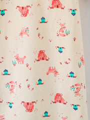 Toddler Girls Ruffle Trim Bow Puppy House Dress