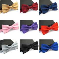 Formal Men's Adjustable Necktie Pure Wedding Bow Tie Monochrome Bow Tie