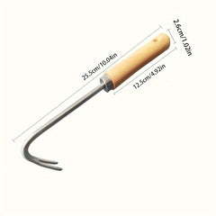 V-shaped Weeding Tool with Solid Wood Handle