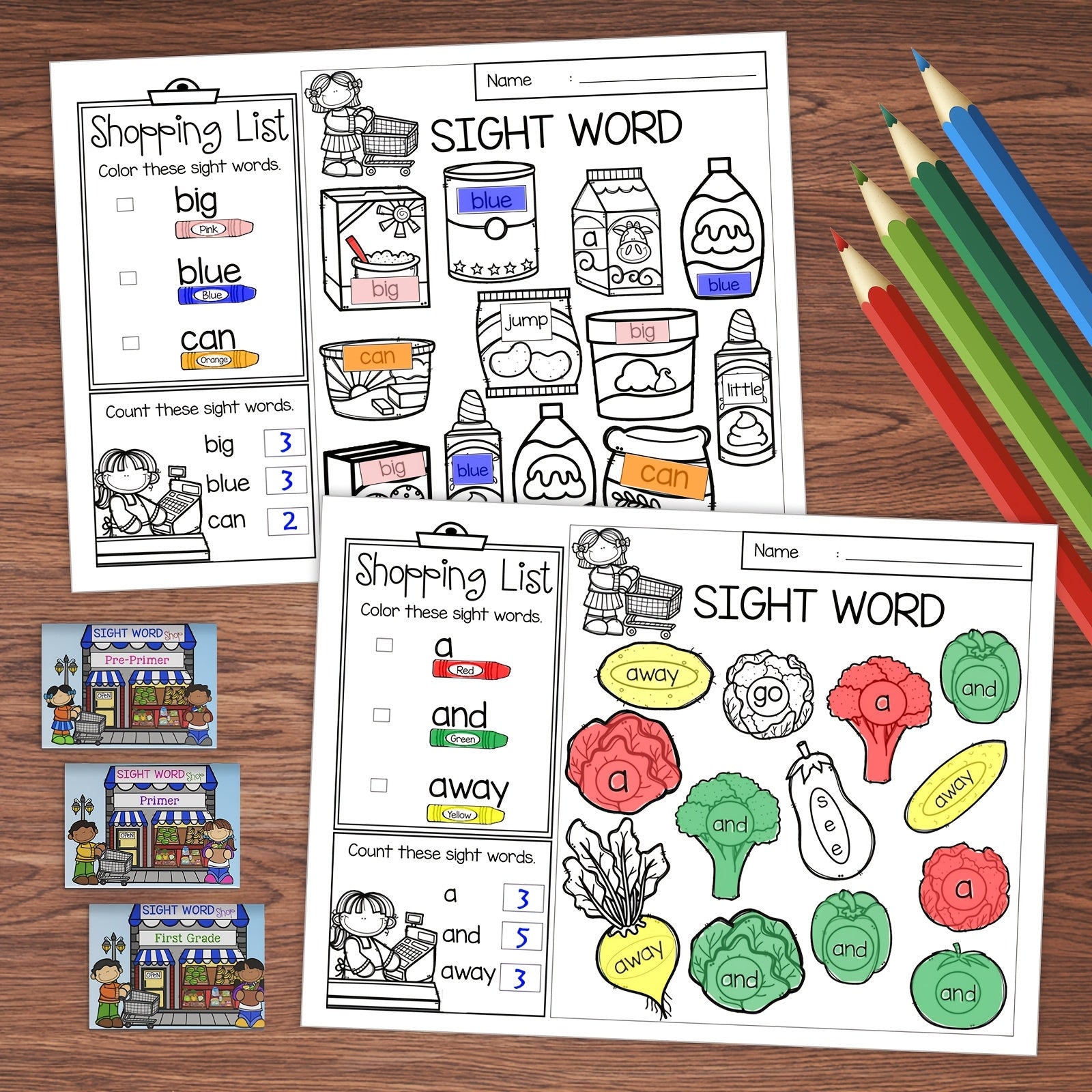 Pre KERAMics Sight Word Learning Flashcards Set for Youngsters & First Graders