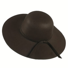 Felt Fedora Cap Wide Brim Solid Floppy Sun Hat Outdoor Travel Beach Hats