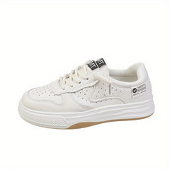 Women's Letter Print Sneakers Casual Lace Up Shoes