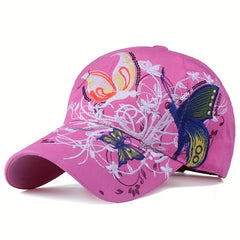 Sequin Butterfly Embroidered Baseball Cap Peaked Cap