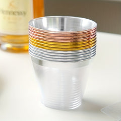10pcs 9oz Disposable Cups With Golden Rim Wedding Party Supplies