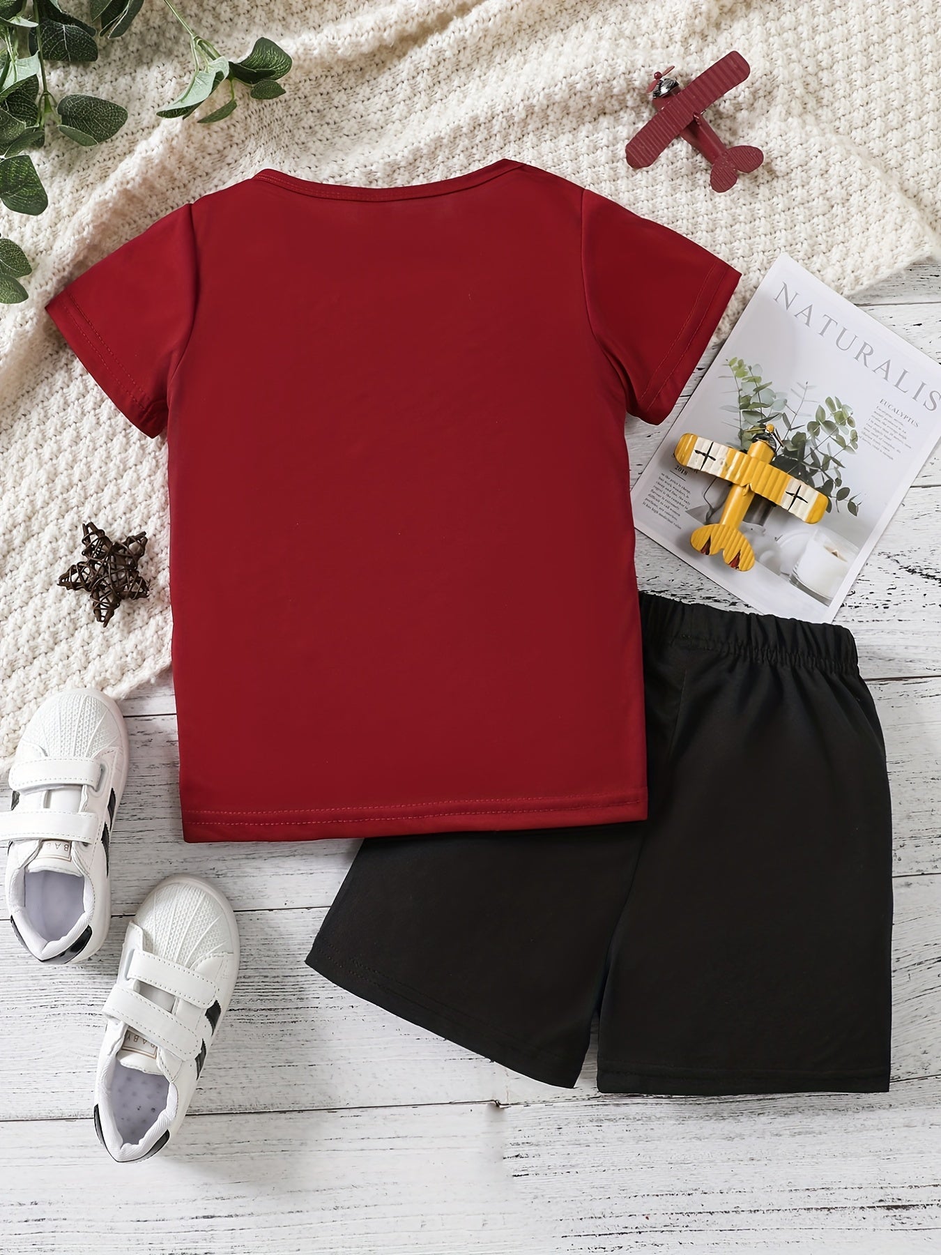 2pcs Boys Casual T-shirt & Shorts Set for Summer