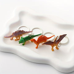 4pcs Dinosaur Animal Key Chains Resin Keychain for Boys