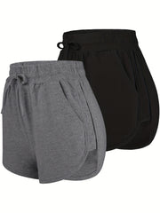 Women's Drawstring Yoga Shorts for Summer Fitness and Athleisure