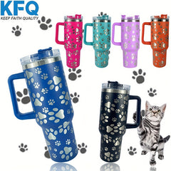 Laser Cat Claw 40oz Insulated Stainless Steel Water Bottle with Handle