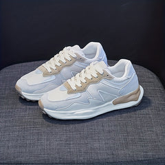 Women's Colorblock Sports Shoes Lace Up Running Sneakers