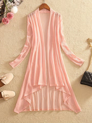 Hollow Out Open Front Cover Up Long Sleeve Beach Cardigan