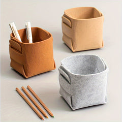 Felt Desktop Storage Box Makeup Brush Lipstick Finishing Storage Bucket