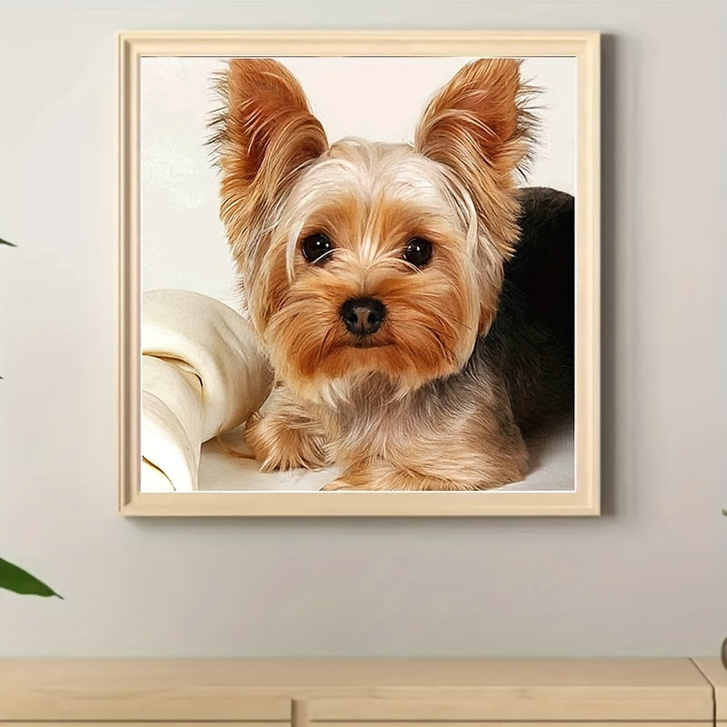 5D Diamond Painting Kit Yellow Yorkie Dogs DIY Art Home Decor