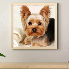 5D Diamond Painting Kit Yellow Yorkie Dogs DIY Art Home Decor