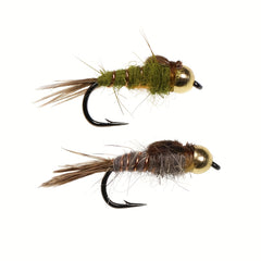 6PCS 14 Brass Bead Hare's Ear Nymph Trout Fly Fishing Lure Bait