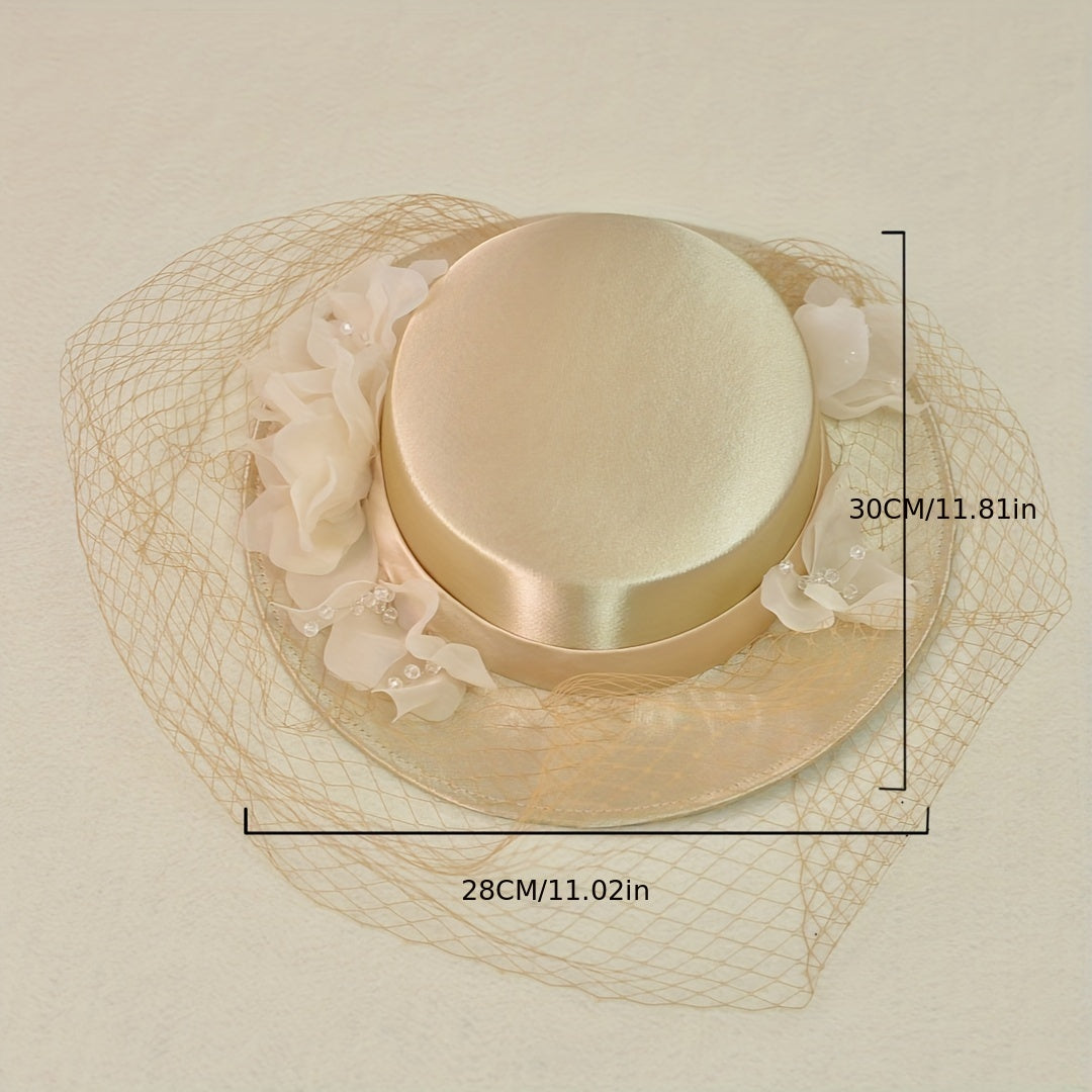 French Style Veil Wedding Hat Fascinator Hats Vintage Tea Party