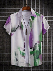 Men's Casual Short Sleeve Shirt for Summer Vacation