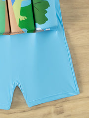 Boy's Sun Protection Swimsuit Cartoon Graphic One-piece Buoyancy Swimwear