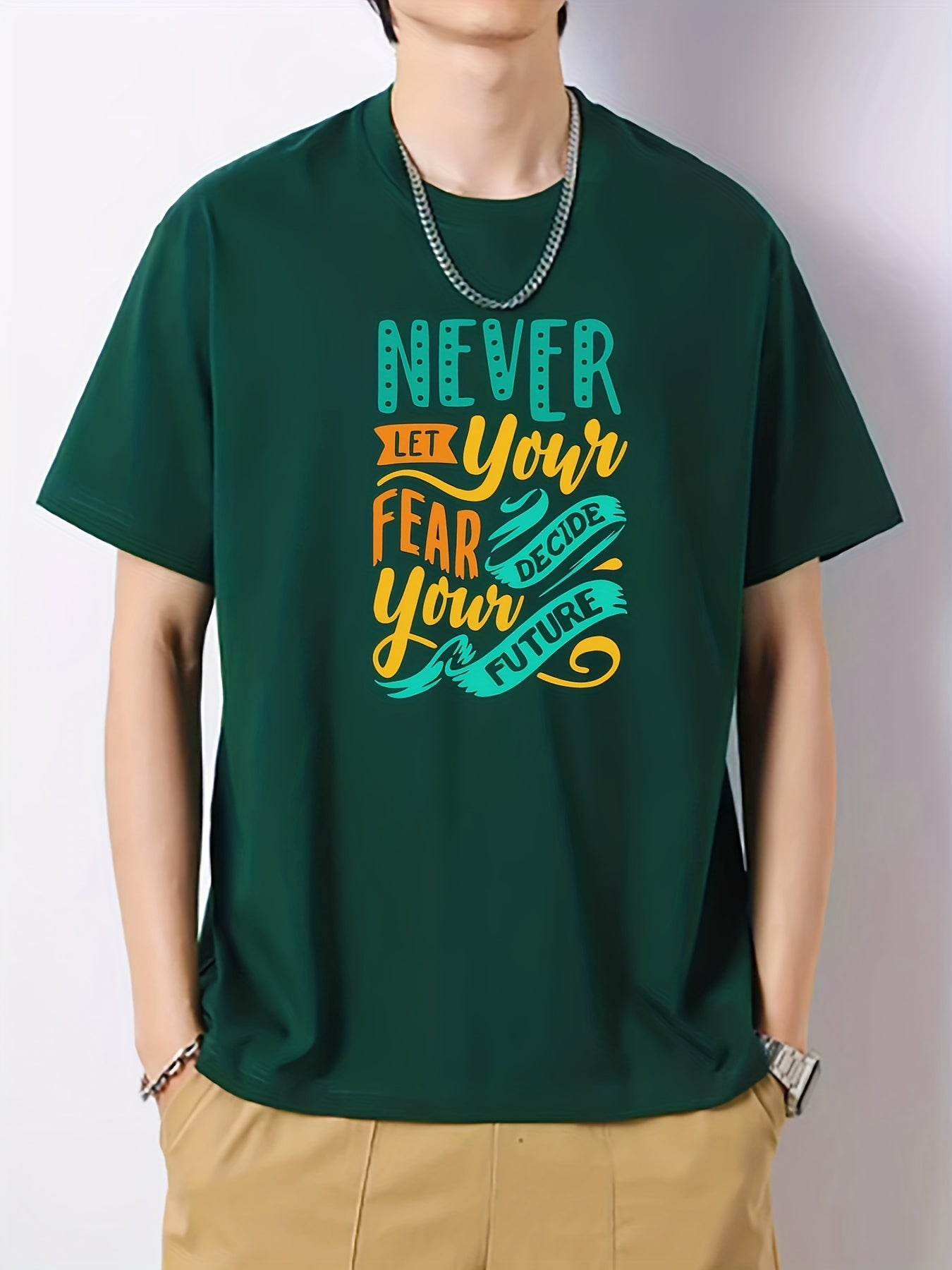 Men's Cotton Graphic Crew Neck Active T shirt