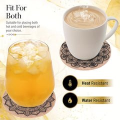 10pcs Cork Coasters Absorbent for Drinks Wooden Tabletop Protection