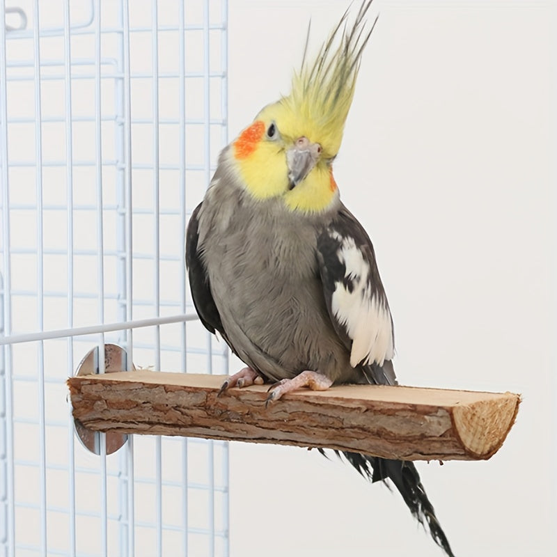 Natural Wood Parrot Perch Station Board for Bird Cage