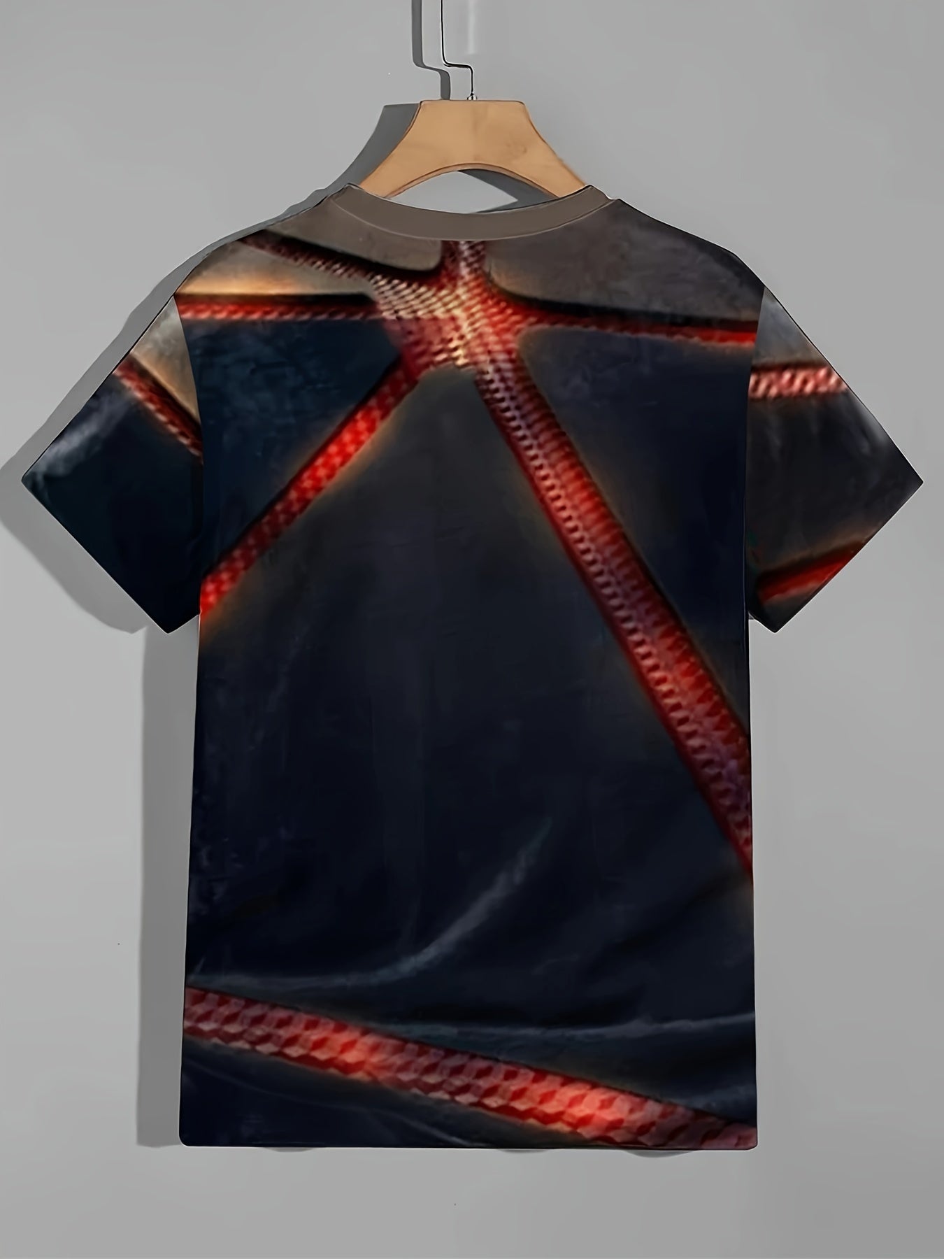 Men's Printed Sports T shirt Casual Stretch Round Neck Tee Shirt For Summer