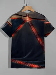 Men's Printed Sports T shirt Casual Stretch Round Neck Tee Shirt For Summer