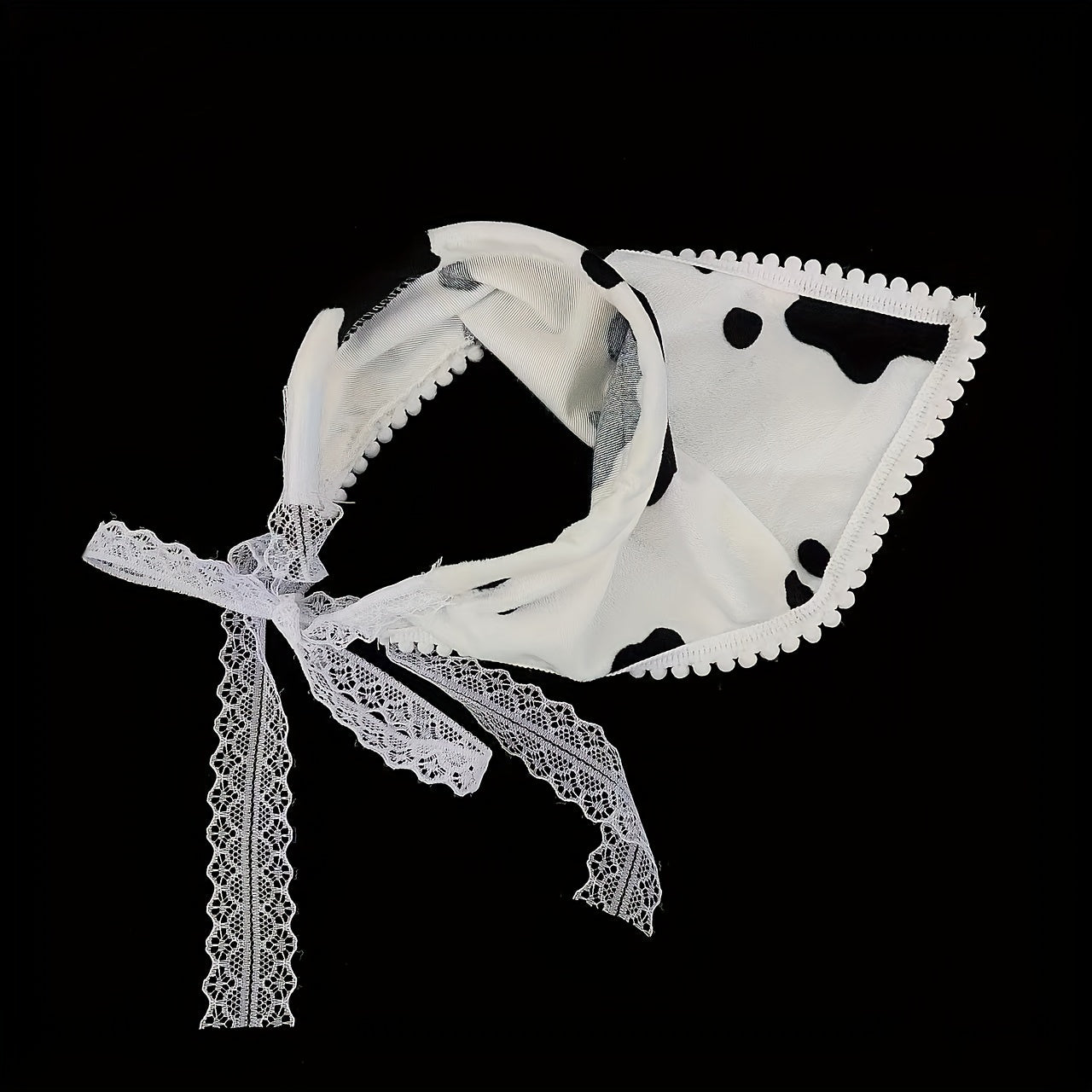 90s Cow Pattern Triangle Scarf Y2K Turban Bandana Women Head Wrap