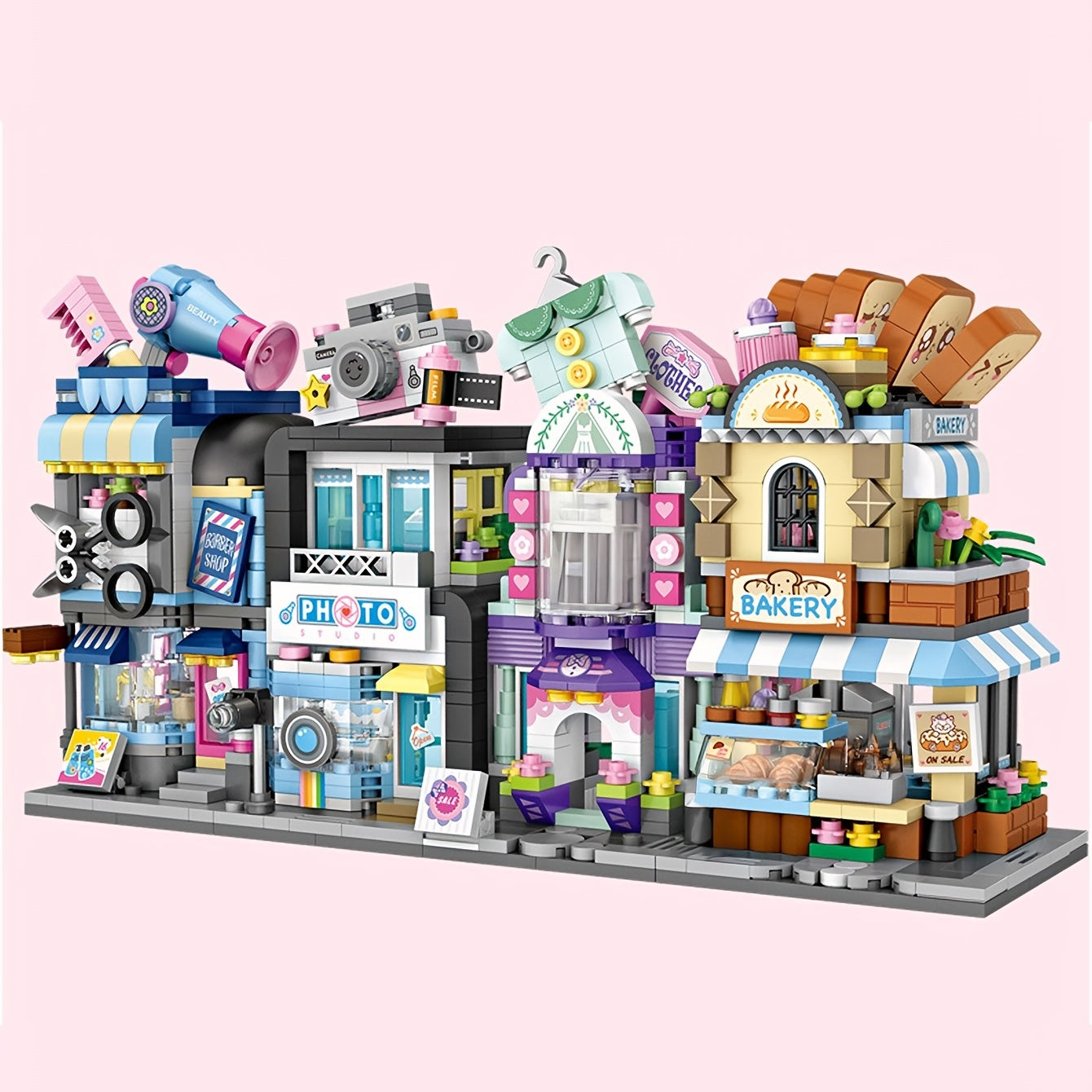 Mini Street View Building Block Toys 1645 1648