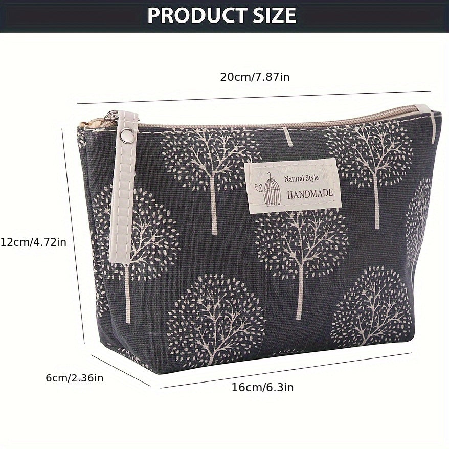 Canvas Cosmetic Bag Travel Makeup Bag Roomy Toiletries Case