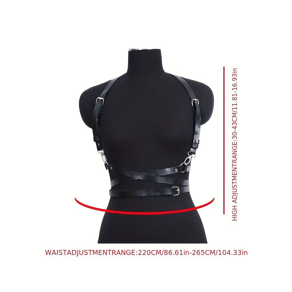 Adjustable Harness Belt Punk PU Leather Waistband Women's Suspenders