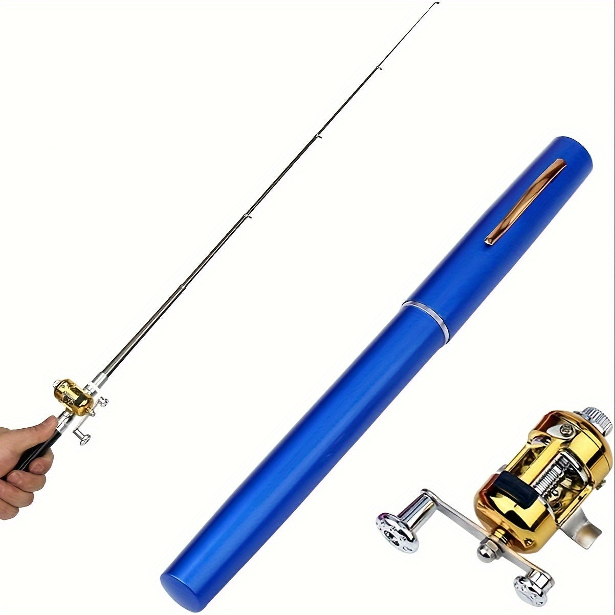 Portable Mini Fishing Rod Reel Combo Telescopic Pocket Size Ice Tackle