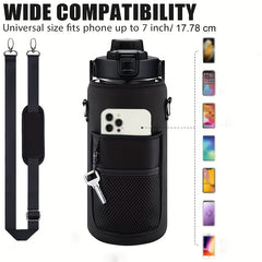 Stay Hydrated Sporty Insulated Water Bottle Carrier with Strap & Pockets