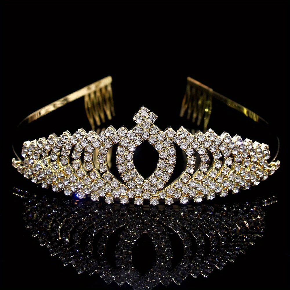 Rhinestone Queen Crown Tiara Headband Bridal Wedding Hair Accessory