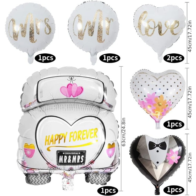 9pcs Wedding Theme Balloons Wedding Car Bear Balloon Balloons Wedding Set