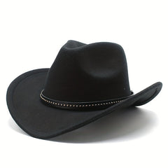 Men's Western Cowboy Hat Big Brim Jazz Top Hat