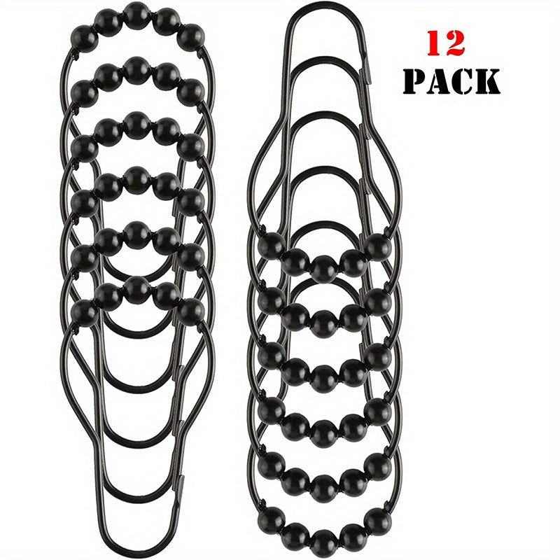 12pcs Shower Curtain Hooks Bathroom Accessories